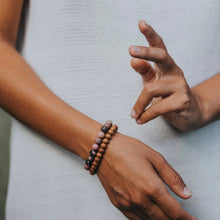 Load image into Gallery viewer, SACRED INDIA - Sandalwood &amp; Rhodonite Wrist Mala Bracelet