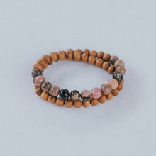 Load image into Gallery viewer, SACRED INDIA - Sandalwood & Rhodonite Wrist Mala Bracelet