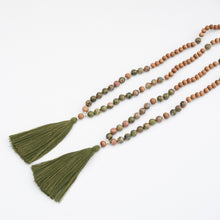Load image into Gallery viewer, INNER PURPOSE - Unakite & Sandalwood Mala