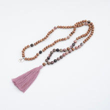 Load image into Gallery viewer, HEART - Rhodonite & Sandalwood Mala