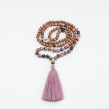 Load image into Gallery viewer, HEART - Rhodonite & Sandalwood Mala
