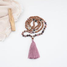 Load image into Gallery viewer, HEART - Rhodonite & Sandalwood Mala