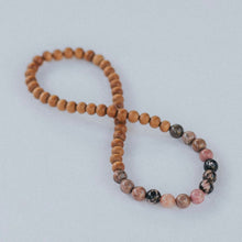 Load image into Gallery viewer, SACRED INDIA - Sandalwood & Rhodonite Wrist Mala Bracelet