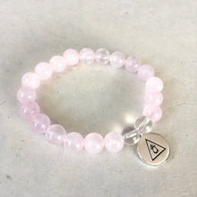 Cargar imagen en el visor de la galería, LOVE - Rose Quartz & Clear Quartz Bracelet