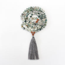 Load image into Gallery viewer, Green Tree Agate Abundance Mala Beads