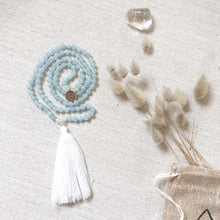 Load image into Gallery viewer, Aquamarine Moonstone 108 Mala Beads