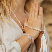 Load image into Gallery viewer, LOVE &amp; INTUITION - Rose Quartz &amp; White Moonstone Mala